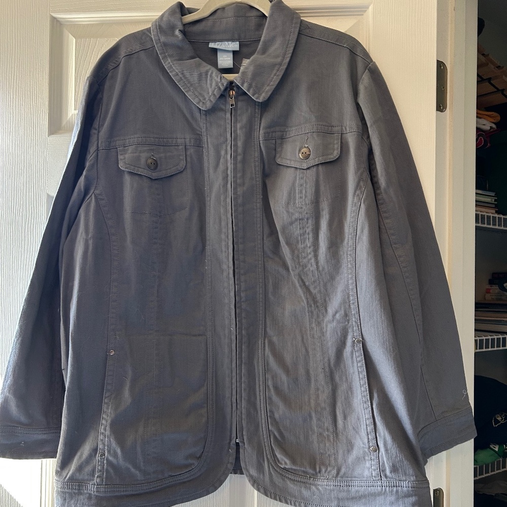 Liz & Me NWT 2x Womens Gray Denim Jacket